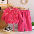 Girls 3D flower two-piece set